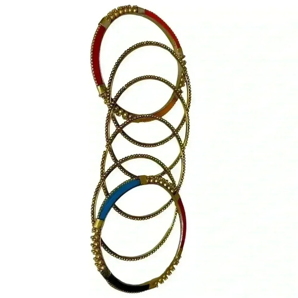 Vintage Bangle Set Womens Jewelry layered  Bracelets statement traditional India - Picture 1 of 5